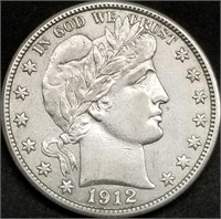 1912-D Barber Silver Half Dollar XF/AU High Grade