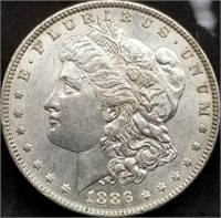 1886-P US Morgan Silver Dollar BU Gem