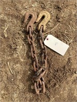 Tie down chain/log chain with grab hooks 3’