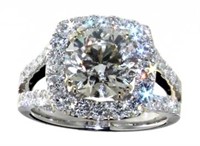 18kt Gold Round Brilliant 4.44 ct Diamond Ring