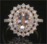 14kt Rose Gold 2.66 ct Morganite & Diamond Ring