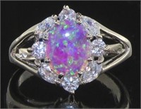 Gorgeous Pink Opal Designer Fashion Ring
