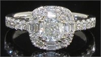 14kt White Gold 1.61 ct Cushion Diamond Ring