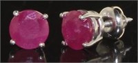 14kt White Gold 2.16 ct Ruby Studs