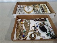 Two boxes miscellaneous jewelry