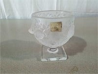 Pedestal base with Cristal Lalique Paris sticker