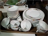 One box assorted pieces vintage dinnerware