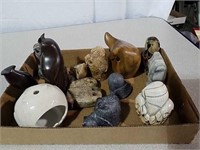 Variety of owl figurines