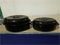Two spatterware roasters