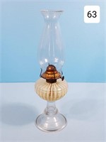 Vaseline Opalescent Pedestal Oil Lamp