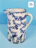 Redwing Blue Spongeware 9" Pitcher