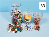 (3) Jars of Marbles