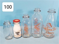 Lot of (5) Volken Brothers Milk Bottles