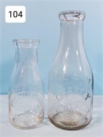 Pair of Advertisement Milk Bottles