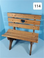 Slatwood Heart Cut Out Doll Bench
