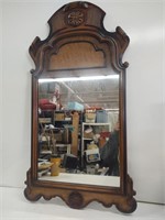 Antique wood east lake style mirror