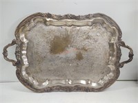 heavy antique ornate F.B Rogers silver co tray