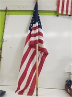 30.5" by 50.5" American flag on pole high quality