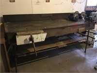 Wooden Work Bench 78x28x34, Grinder, Vise