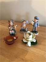 Ceramic Figurines, Candle Holder, Ceramic Rose