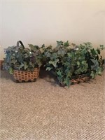 2 Silk Plants In Baskets