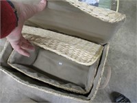 PAIR OF NESTED WICKER BASKETS