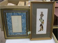 2 FRAMED PICTURES, ONE MADE FROM INSECT WINGS