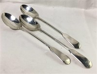 Set Of 3 England Silver Plate Serving Spoons