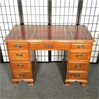 Maddox Leather Top Kneehole Desk