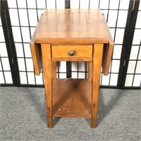 Drop Leaf Lamp Table with Drawer