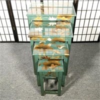 (4) Pc. Lacquered Asian Nesting Tables