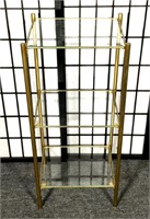 (3) Tier Gold Tone Metal and Glass Stand