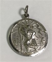 Sterling Silver St Christopher Round Pendant