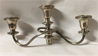 Sterling Silver Weighted 3 Light Candle Holder Top