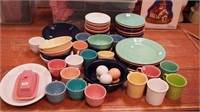 Fiestaware in various colors: plates,