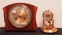 A mahogany striking mantle clock