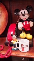 Three Mickey Mouse items: push-button