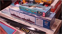 Three ship model kits including Blue Devil