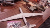 Two model airplanes including a bomber 27" long