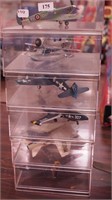 Six model airplanes approximately 5" long