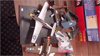 Five model World War II airplanes 12" long