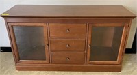 CABINET W/ 2 GLASS DOORS, 3 DRAWERS
