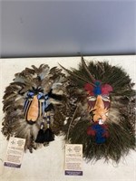 2 NATIVE AMERICAN MASKS BY SHELI; ONE IS CRACKED