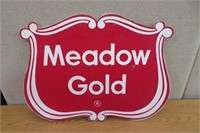 Vintage Muncie IN Meadow Gold Dairy Sign 20.5 x15