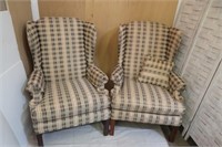 2 High Back  Earl Upholstered Chairs  VGC