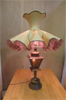 Vintage Lamp Lg Shade 36" h VGC W Night Light