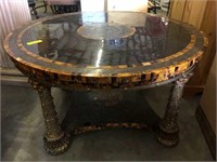 ORNATE ROUND TABLE W/ INLAY