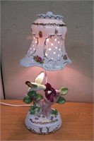 Vintage Porcelain / Ceramic Hummingbird Lamp 20"h