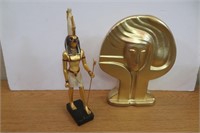 Egyptian King Gold Tone Art & Gold Tone Statue ?