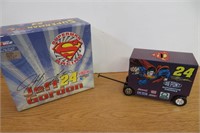 Superman Die Cast NASCAR Bank With Box